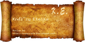 Knézy Etelka névjegykártya